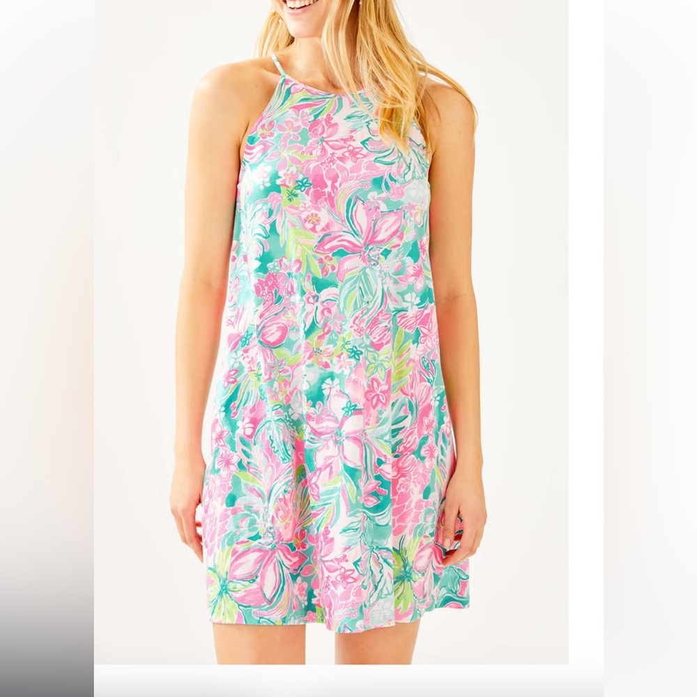 Lilly Pulitzer Pink and Green Floral Dress